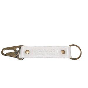 Portland Leather Goods Long Keychain in "Pearl" Leather